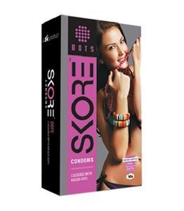 SKORE Dots Raised with Extra Lubricants Condoms - 10Pcs