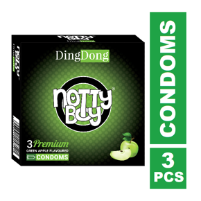 NottyBoy DingDong Green Apple Flavoured Condom - 3Pcs Pack
