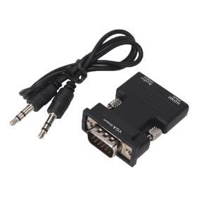 1080P HDMI Female to VGA Male with Audio Output Cable Converter Adapter Lead - Black
