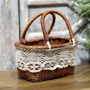 Hand-Woven Small Flower Basket Rattan Small Flower Basket Flower Basket Simulation Flower Basket