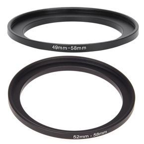 BRADOO- Replacement for Adapter Ring 49mm to 58mm Black for Camera & Camera 52mm Lens to 58mm Accessory Step Up Adapter Ring