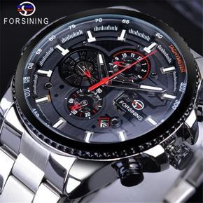 FORSINING F1137 Men's Mechanical Watches Calendar Waterproof Luminous Automatic Date Hollow Watch for Men