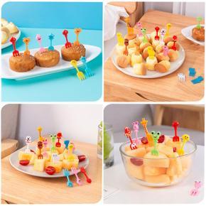 Cartoon Fruit Fork Set Twisted Party Buffet Dessert Food Cocktail Sandwich Stick Creek