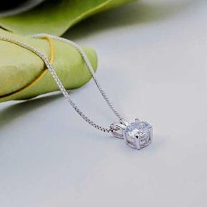 Zirconia Round Cut Necklace Pendant