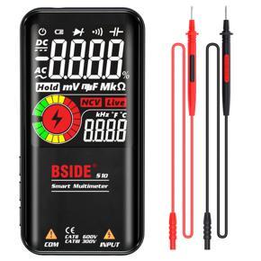 BSIDE S10 Intelligent 9999 Counts Multimeter Digital LCD Display A-C/DC Voltmeter Ohmmeter Test Resistance CapA-Citance Frequency Diode Continuity NCV Live Line with Flash Light Data Hold