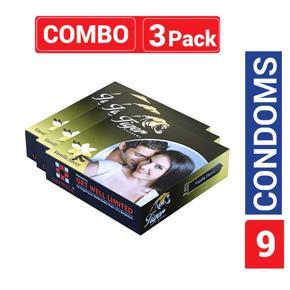 Tiger - Dotted Condoms Vanilla Flavour - Combo Pack - 3 Packs - 3x3=9pcs