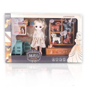 Supermarket Start School Gift Childrens T-oys Bjd Doll Set Girl Barbie Doll Dress Up Play House Gift Box