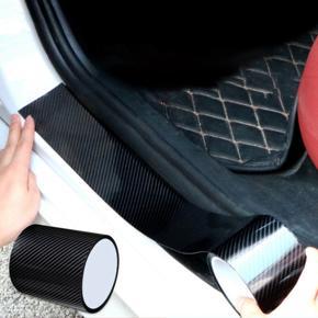 5M 5D Carbon Fiber Adhesive Tape Car Door Sill Protector Strip Anti Scratch Scuff Plate
