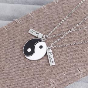 Fashion Yin-yang Symbol Best Friends Letter Necklace Pendant Chain Jewelry Gift