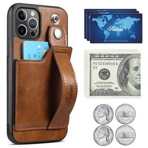 Suitable for iPhone14ProMax mobile phone shell Apple 12mini card leather sleeve wrist strap back cover protective shell