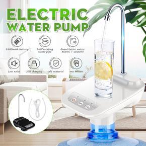 0.3/1L 360° Rotating Automatic Water Quantitative Flow Wireless Electric USB AutomaticWater Bottle Pump Dispenser - Black