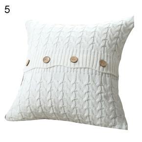 Cable Knit Soft Square Pillow Case Sofa Waist Throw Cushion Cover Home Decor