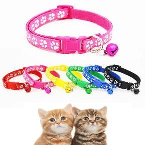 Adjustable Pet Cat Collar With Bell Puppy Neck Strap Soft For Small Dog Collars Cat Belt