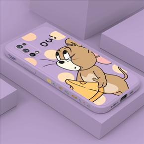 Hontinga for Realme 7 Pro Case Side Design Cute Cartoon Mouse Back Cover Soft Square Edge Pattern Liquid Silicone Trend Phone Cases