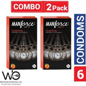 Manforce - Overtime Orange Flavored Condom - Combo Pack - 2 Pack - 3x2=6pcs