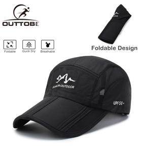 Outtobe Outdoor Caps Foldable Baseball Cap Quick-drying Comfortable Hat Breathable Cap Unisex Sun Protection Cap with Adjustable Buckle for Climbing Riding Hiking