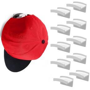 Adhesive Hat Hooks for Wall (10-Pack) - Minimalist Hat Rack Design