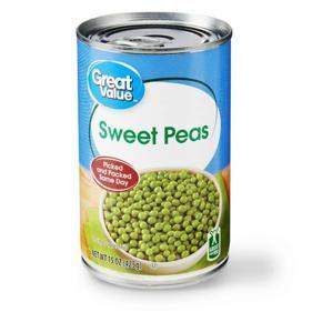 Great Value Sweet Peas, Canned Sweet Peas, 15 oz Can