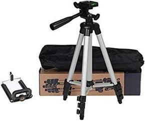 3110 Aluminum Alloy Tripod For Camera and Mobile - Silver and Black