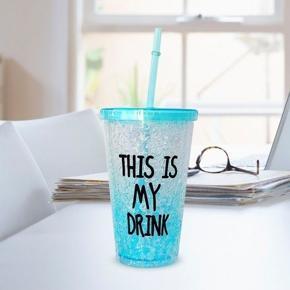 ice broken Juice glass,Summer Water Bottle Ice Broken Cup Summer Colorful Water Juice Glass Bottles,cold drink mug,personal drinking  mug with pipe,glass with straw,Mug with lid and straw,portable per