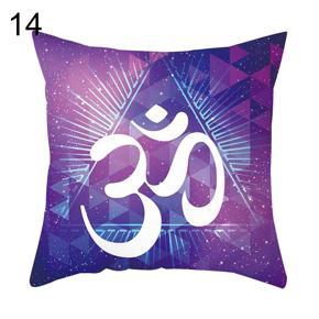 Yoga OM Symbol Sun Moon Star Pillow Case Waist Cushion Cover Car Sofa Home Decor