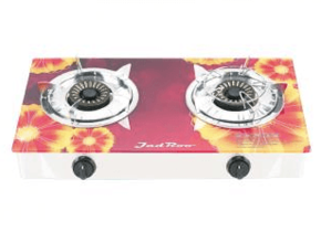 JadRoo Imported 3D Tempered Glass Auto 2 Burner Gas Stove