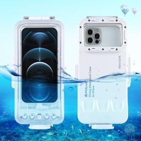 PULUZ 45m/147ft Waterproof Diving Housing Photo Video Taking Underwater Cover Case for iPhone 12 Series, iPhone 11 Series, iPhone X Series, iPhone 8 & 7, iPhone 6s, iOS 13.0 or Above Version iPhone (W