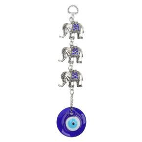 Himeng La Evil Eye Decorative Pendant Beautiful Three Elephants Design Ornament for Wall Home Decorations Amulets