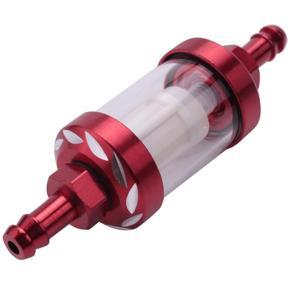 Aluminum Alloy Glass Motorcycle Gas Fuel Gasoline Oil Filter Moto Accessories For Atv Dirt Pit Bike Motocross Red
