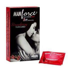 Manforce Strawberry Flavored Condom - 10's Pack (Mini)