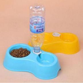 Double Bowls Pet Food Water Feeder Automatic Pet Feeding Bowl for Dog Cat Puppy Rabbit