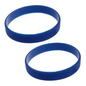 BRADOO 2X Fashion Silicone Rubber Elasticity Wristband Wrist Band Cuff Bracelet Bangle Dark Blue