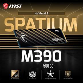 MSI SPATIUM M390 500GB PCIe Gen3x4 NVMe M.2 2280 SSD