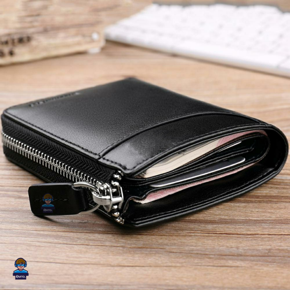 Leather Zipper Wallet For Men
