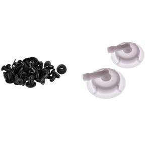 20Pcs Car Bumper Fender 6mm Hole Black Plastic Rivets with 2Pcs Radiator Coolant Reservoir Overflow Tank Cap for Honda