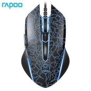 Rapoo V18 Cracks Pattern Gaming Mouse With Cool Lights Wired Mouse With 3-level DPI Adjustment