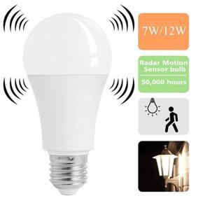 1pcs E27 220W White Smart Sensor LED Light Bulb Motion Sensor Energy Saving Auto Sensitive Lights