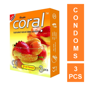 Coral 3 Fruits Flavour Condoms - 3pcs