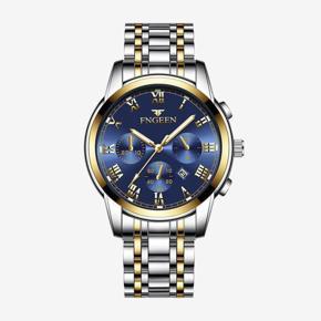 FNGEEN 4006 High Quality Luxury Men's Quartz Watch Luminous Calendar Stainless Steel Strap Wristwatch For Men