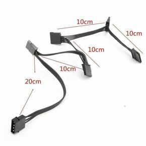 XHHDQES 5X 4Pin IDE to 5-Port Power Supply Cable 4Pin Molex to Multi SATA Port 18AWG Wire Power Cord For Hard Drive HDD SSD PC