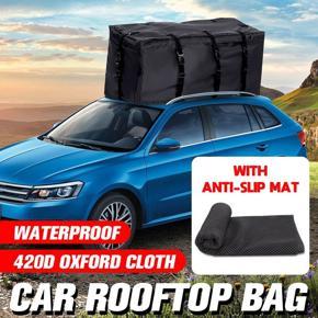 BRADOO- 47.2X20X20 Inch Car Roof Rack Bag, 420D Oxford Cloth Roof Luggage Storage Box Waterproof Travel Bag with Anti-Slip Mat