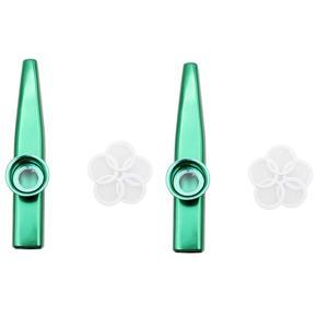 ARELENE Kazoo Aluminum Alloy Metal with 10 Pcs Gifts Flute Diaphragm for Children Music-rs-Green