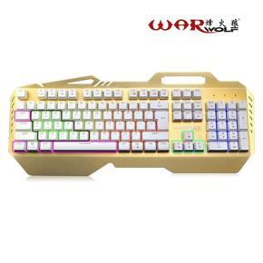 Mechanical Keyboard 104 Keys Gaming For Computer Games Mechanical Feel - Golden