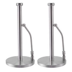 ARELENE 2X Paper Towel Holder Stainless Steel Standing Tissue Holder One-Handed Tear, Perfect Modern Design for Kitchen