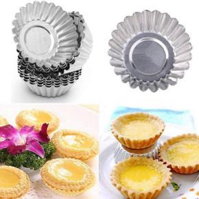4Pcs Egg Tart Aluminum Cupcake Cake Cookie Mold Tin Baking Tool For Cakes 70mm bakeware Mould Kitchen Pastry Tools