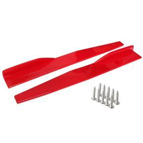 2PCs Universal Car Body Styling Side Skirt Rocker Splitters Diffuser Winglet Wings Bumper Kit Red