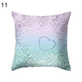 Sequin Effect Heart Pillow Case Cushion Cover Sofa Bed Car Cafe Office Decor