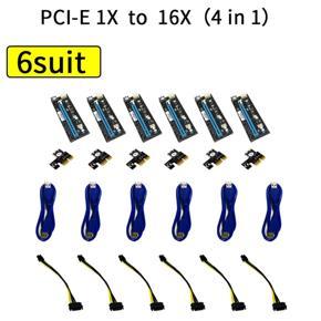 PCI Express 1X to 16X Riser Card PCIE 1X to 16X Suit with 60cm USB 3.0 Cable - black 6 suit