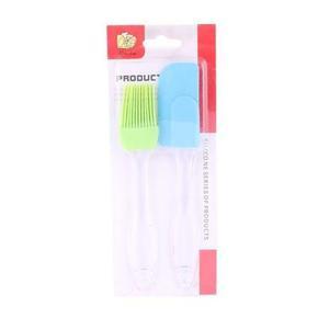 Silicone Spatula and Pastry Brush Set Special for Cake Mixer,Spatula & Oil Brush 2 Pieces Set-Multi color