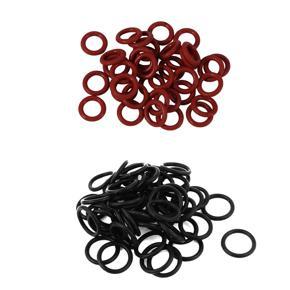 BRADOO- 50Pcs Red Silicone O-Rings Oil Seal Ring 11Mm x 7 Mm x 2 Mm & 50Pcs Black Rubber 15 x 12 x 1.5 Mm Oil Seal O Rings Gaskets